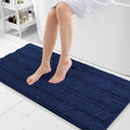 Chenille Striped Bathroom Rug 47x20 - Extra Thick Plush Bath Mat
