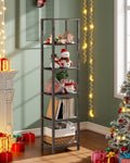 TUTOTAK Bookshelf 6-Tier Narrow Bookcase - Tall Space-Saving Shelf