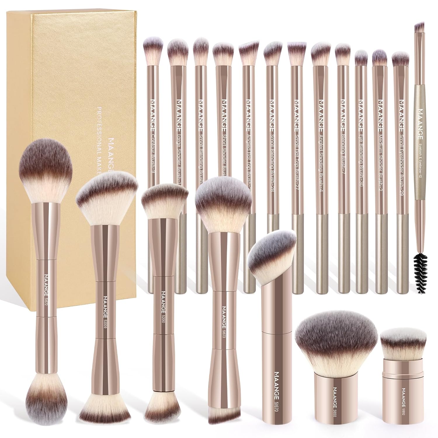 MAANGE 20 Pcs Makeup Brushes Set with Elegant Gift Box