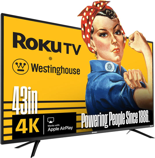 Westinghouse 43 Inch Smart TV - 4K UHD with Roku and Bluetooth