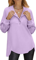 ANRABESS Long Sleeve Henley Tunic Sweatshirt - Loose Casual Fit