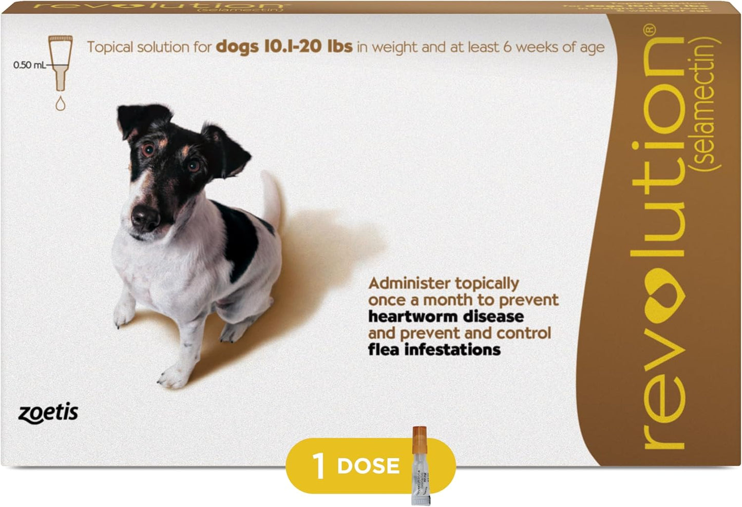Revolution Topical Solution for Dogs 10.1-20 lbs - 5-in-1 Protection