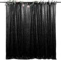 Black Sequin Backdrop Curtains 8FTx8FT Sparkly Photography Drapes