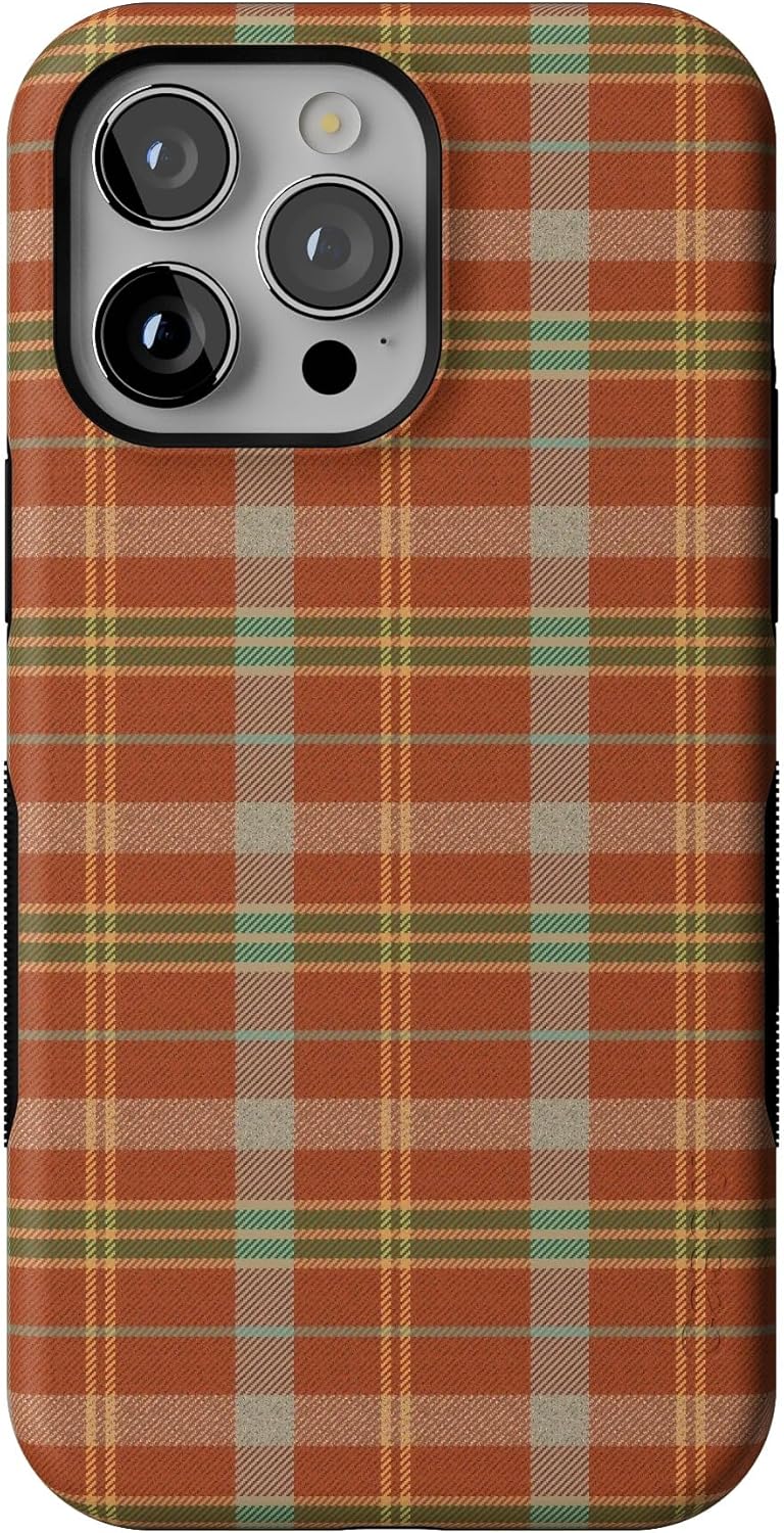 Casely iPhone 14 Pro Case - Spiced Chai Fall Plaid Design