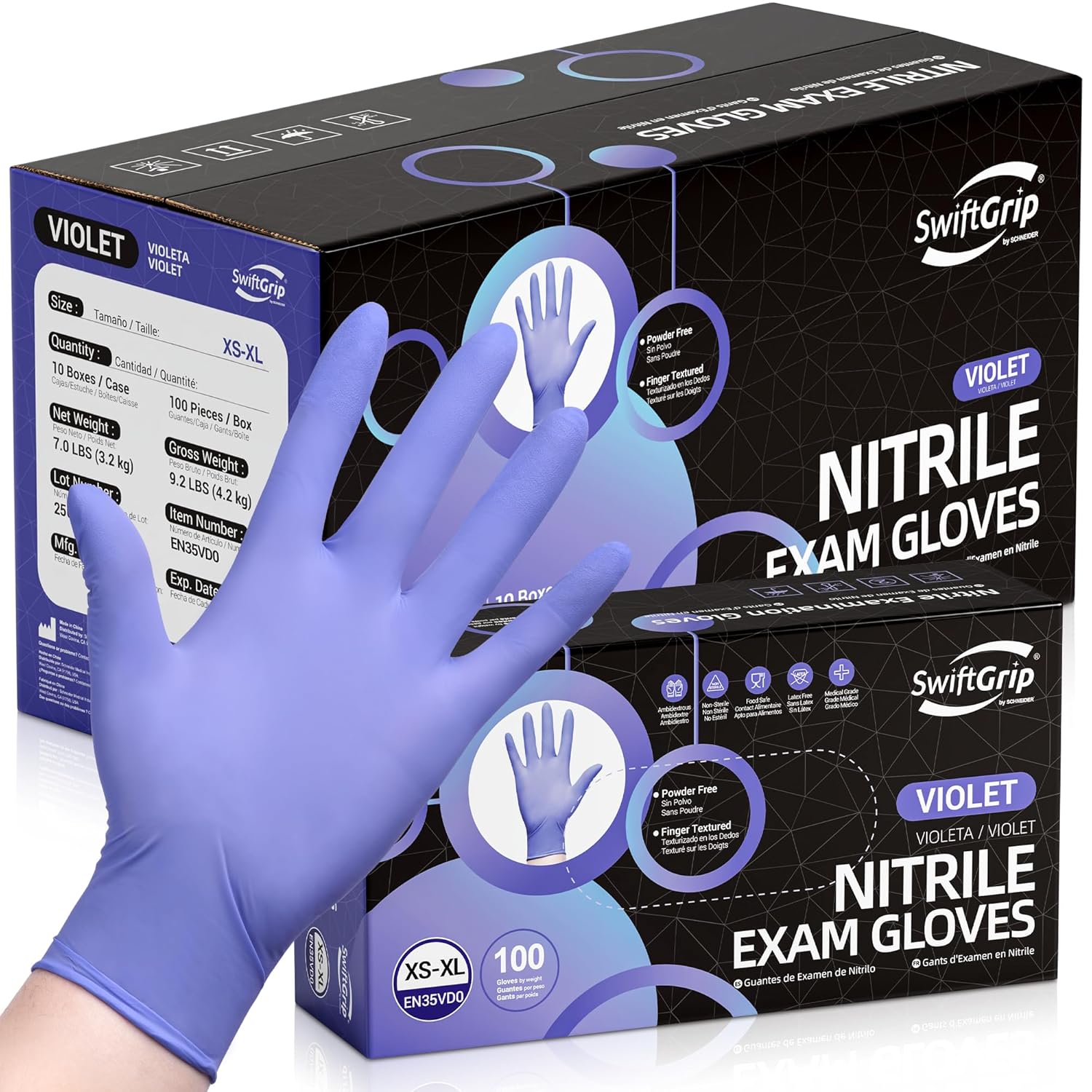 Disposable Nitrile Exam Gloves for Medical, Cleaning & Cooking