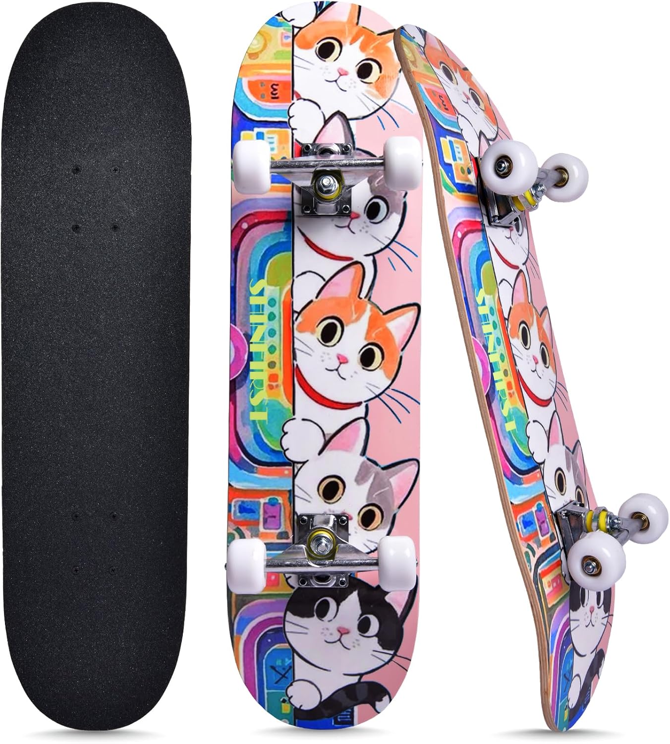 Skateboards for Beginners Kids and Adults, 31 Inch Complete
