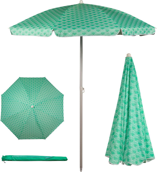 5.5 Ft Portable Beach Umbrella for UV Protection & Shade