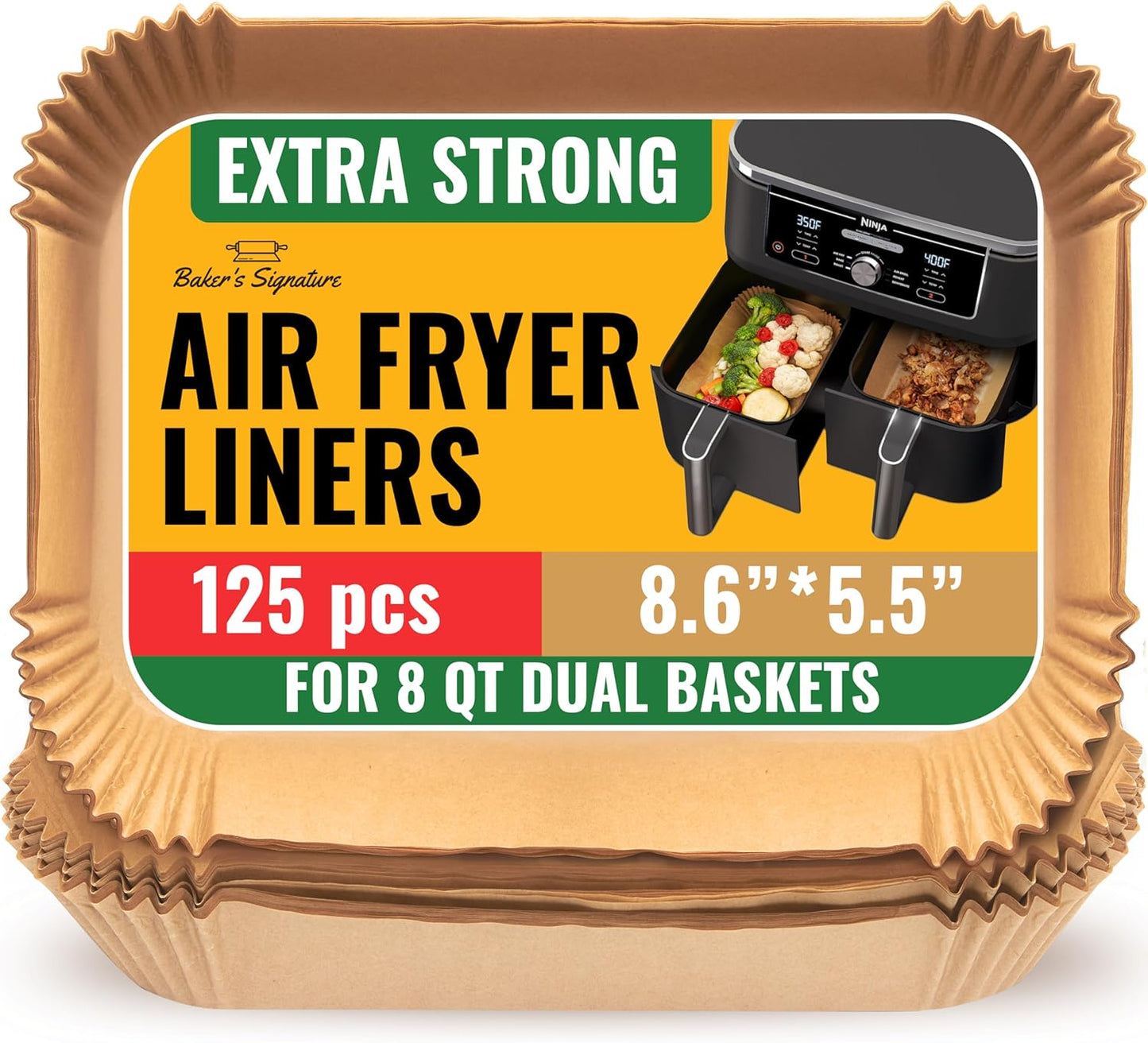 Non-Stick Air Fryer Liners 125Pcs - Easy Cleanup