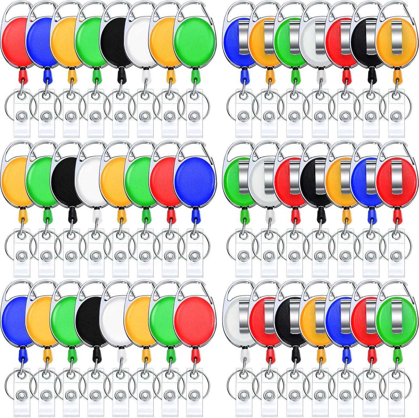 Retractable Badge Reels for Office Workers and Events - 50 Pcs
