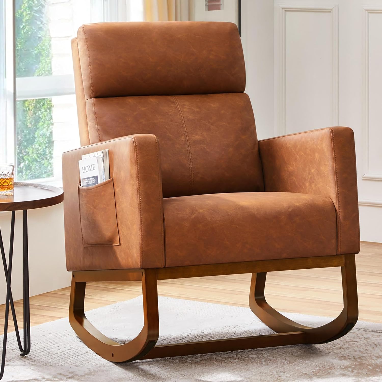 Yaheetech Leather Glider Chair: Rocking Comfort