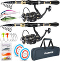 Telescopic Fishing Rod and Reel Combo for Men and Women - Portable Kit