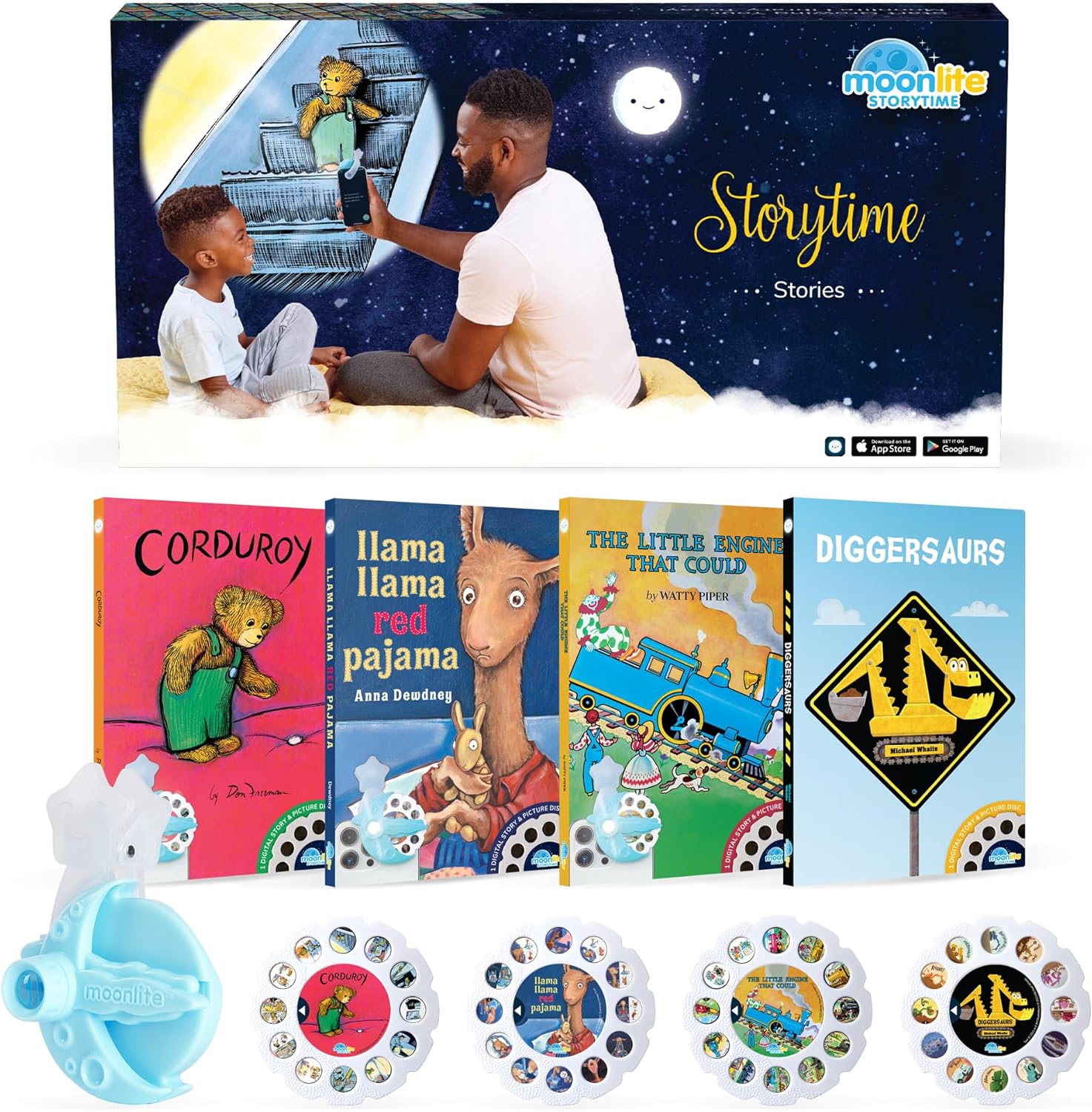 Moonlite Storytime Mini Projector for Magical Reading Fun