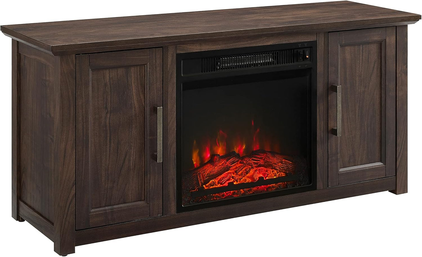 Crosley TV Stand with Fireplace & Shelves