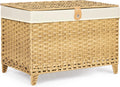 Wicker Storage Basket 160L with Lid and Removable Liner - Tall Feet