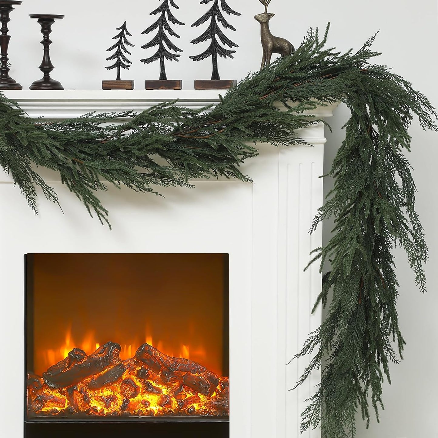 Jutom 9 ft Realistic Christmas Garland for Holiday Decor