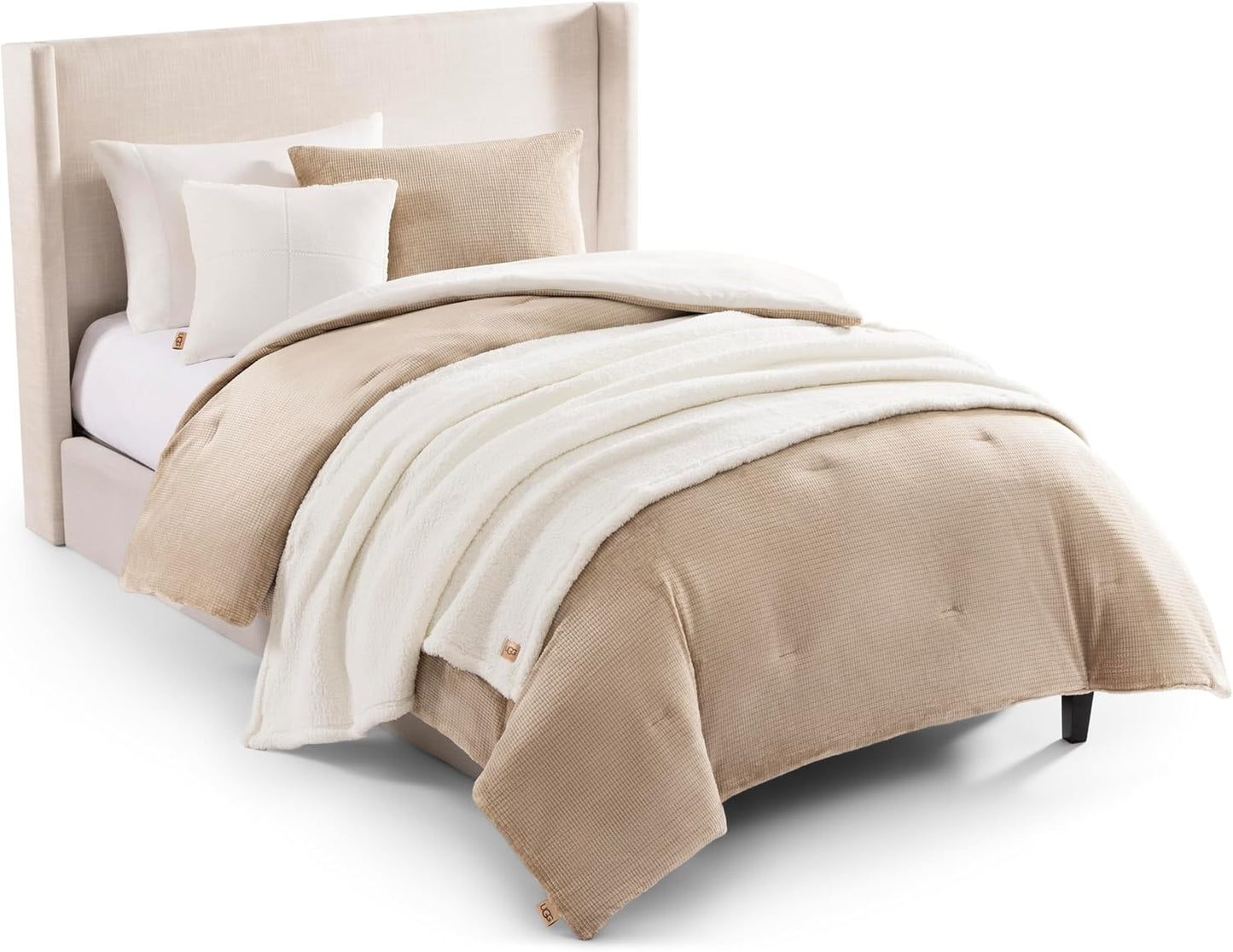 UGG Remina Twin XL Comforter Set with Decorative Pillow and Throw
