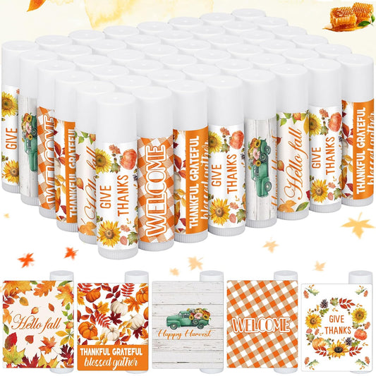 100 Pcs Hello Fall Autumn Lip Balms for Party Gifts and Favors