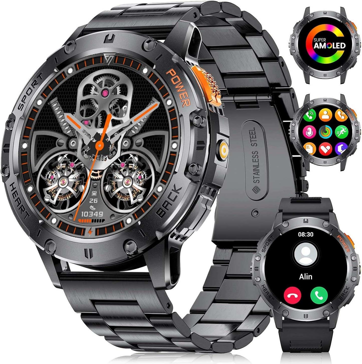 DREMAC Military Smart Watch with AMOLED Display and 123 Modes