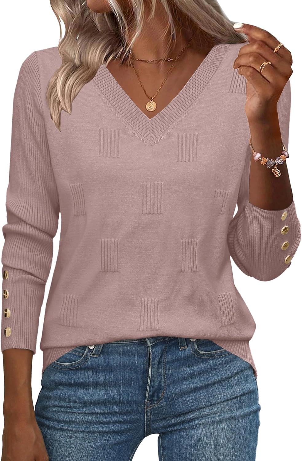 Zeagoo Womens V Neck Sweaters for Stylish Casual Outfits