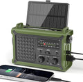 Solar Radio Emergency Hand Crank 12000mAh - Clear NOAA AM FM Reception