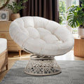 Bme 40in Ergonomic Wicker Papasan Chair with Thick Cushion - Cozy