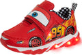 Disney Pixar Cars Boys Black/Red Lighted Sneaker - Kid-Friendly Fit