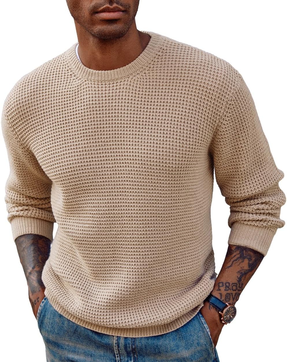 PJ PAUL JONES Mens Crewneck Pullover Sweater for All Occasions