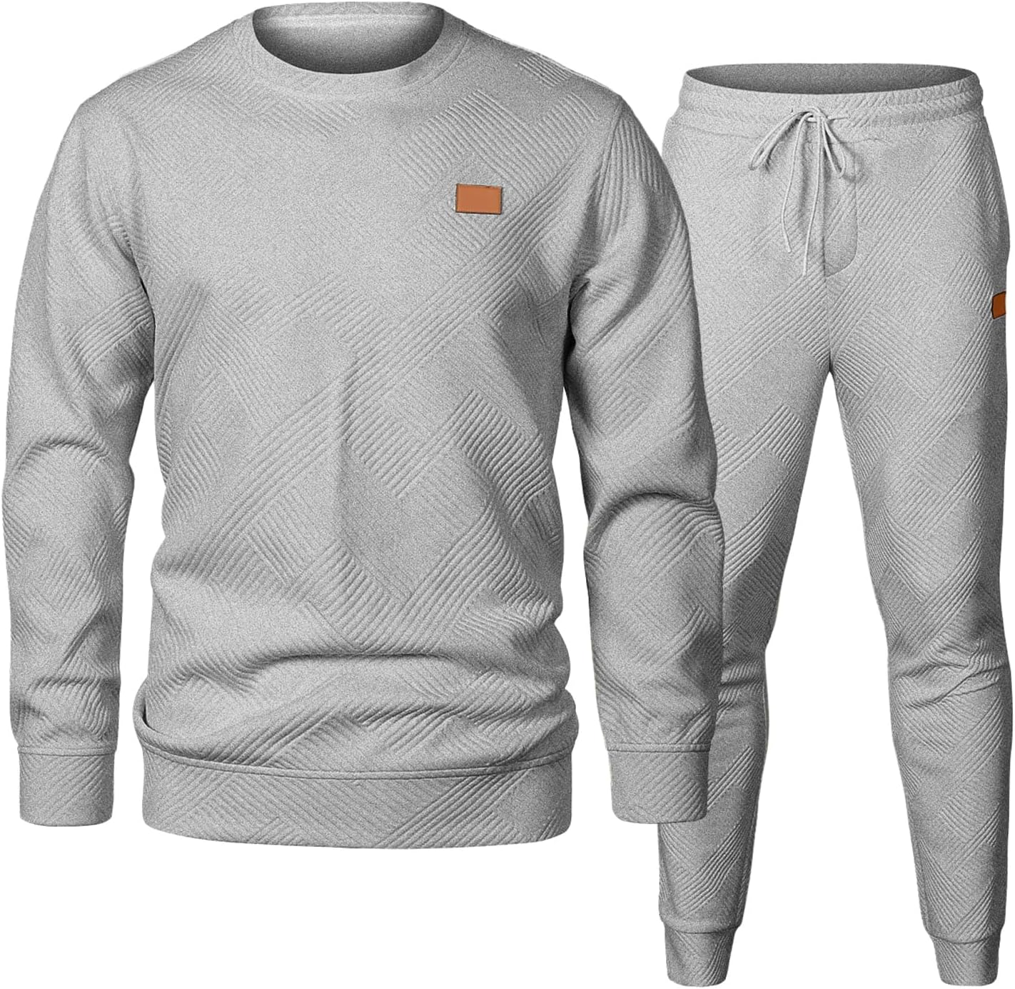 JMIERR Men's 2 Piece Outfits Knit Jacquard Tracksuit Set