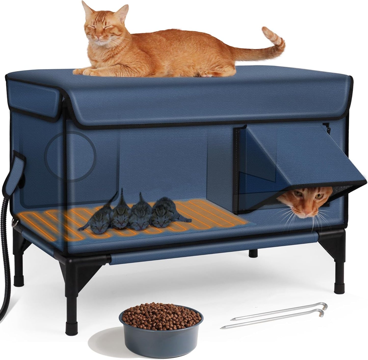 Heated Outdoor Cat House - Weatherproof & Insulated