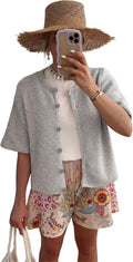 SCUSTY Women's Lightweight Short Sleeve Cardigan - Versatile Summer as