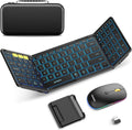 Foldable Keyboard and Mouse Combo - Full-Size Backlit Travel Kit