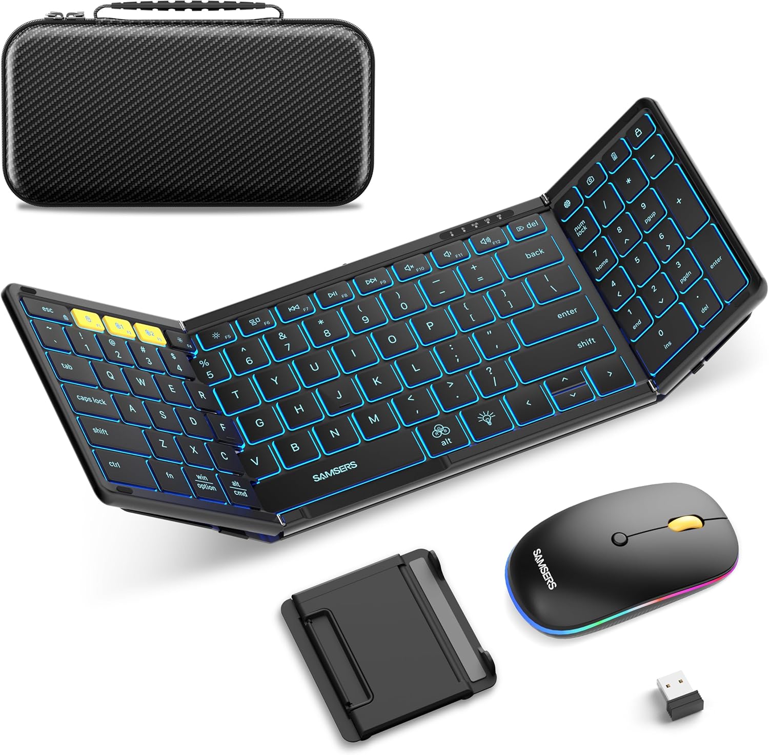 Samsers Foldable Keyboard and Mouse Combo for Travel Convenience