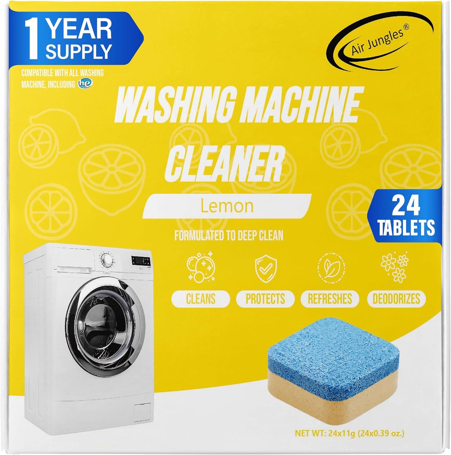 Deep Clean 24 Ct Washer Cleaner Tabs by Air Jungles