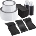 Black Plastic Dinnerware Set 350pcs for Parties - Complete 50 Guest