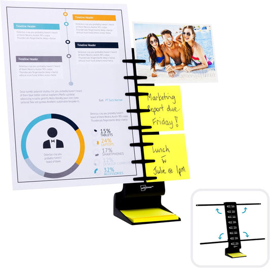 Note Tower Pro: Dual Document Holder & Sticky Note Dispenser