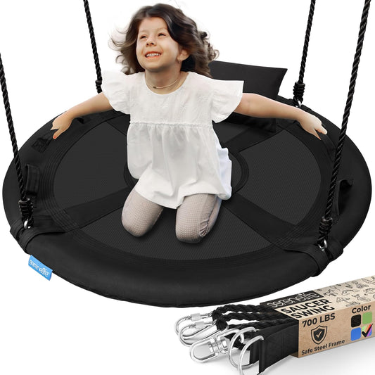 40 Inch Saucer Swing Set with Universal Hanging Kit for Fun