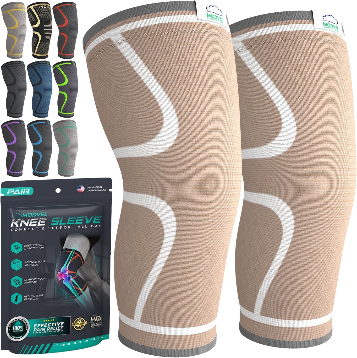 Modvel Compression Knee Brace for Pain Relief and Support