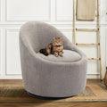 COLAMY Swivel Barrel Chair - Hidden Storage, Modern Design - Light Grey