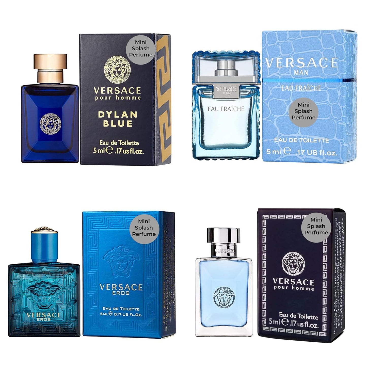 Versace Cologne for Men Mini Set of 4 Iconic Scents