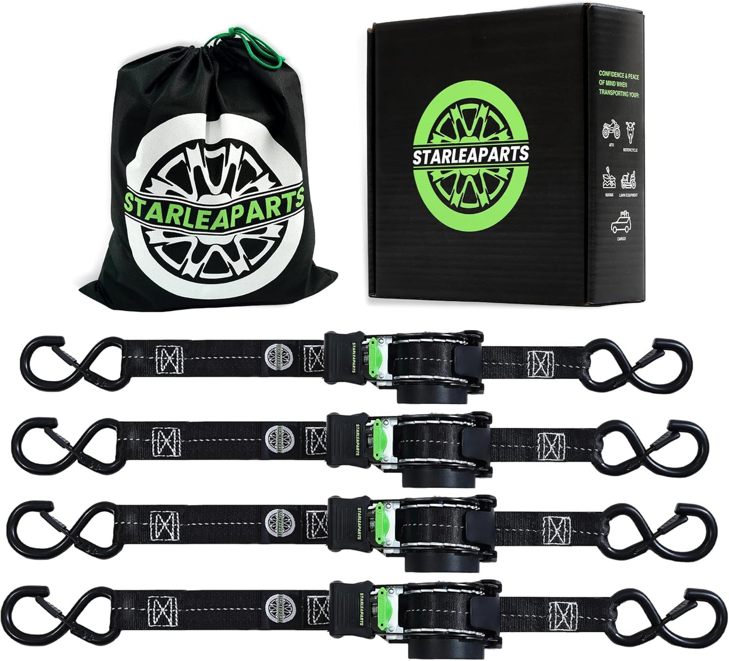 STARLEAPARTS Retractable Ratchet Straps for Heavy Duty Use