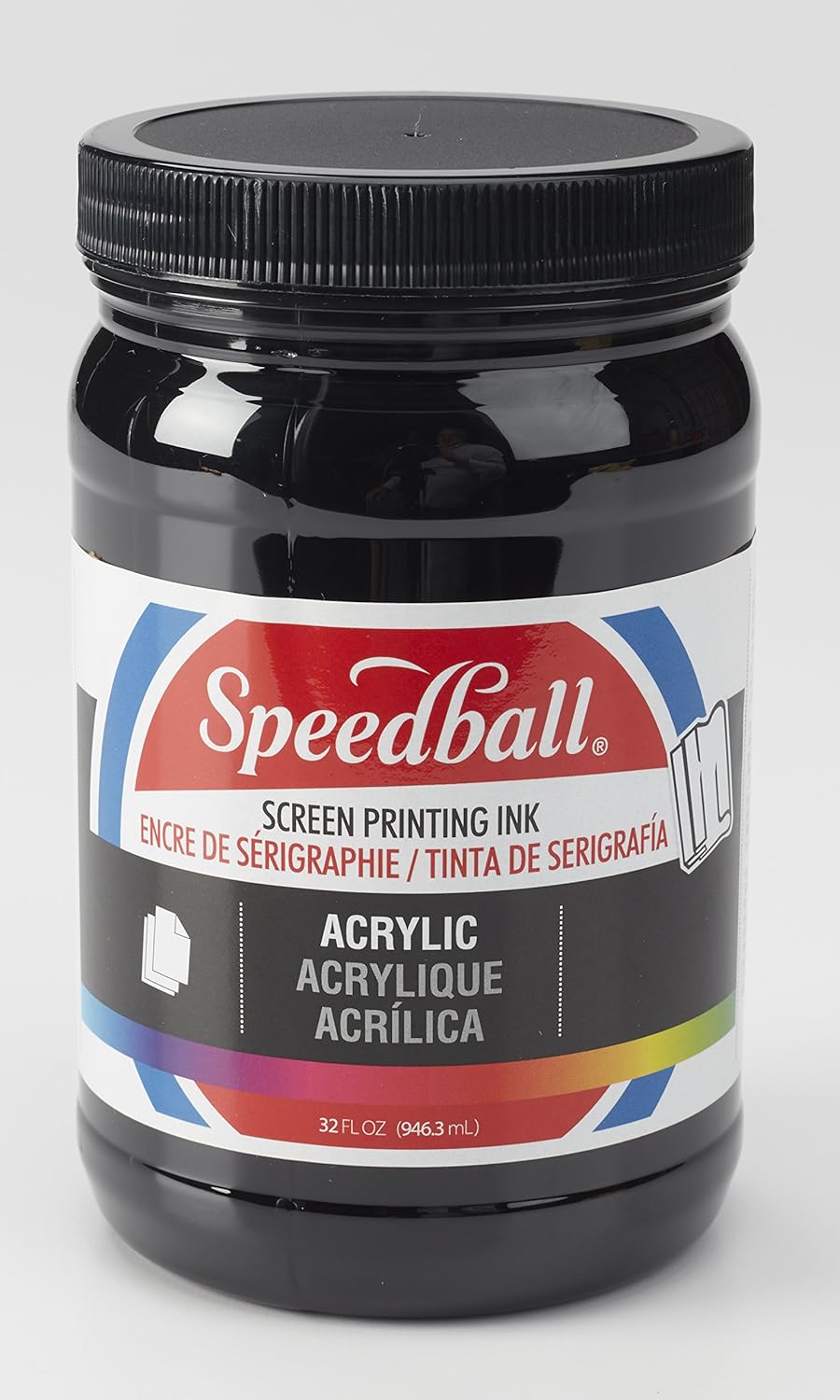 Speedball Acrylic Screen Printing Ink 32 Fl. oz Black for Artists