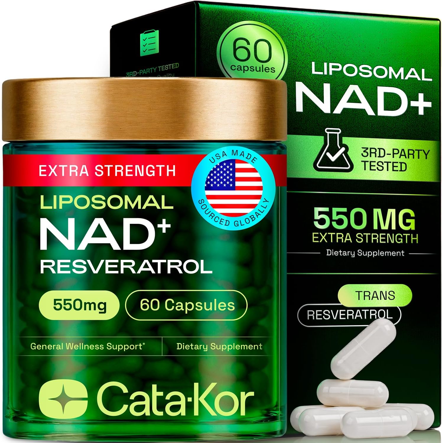 Liposomal NAD+ Supplement with Resveratrol for Energy Boost