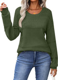 Sweaters for Women Long Sleeve Crochet Pullover - Lightweight Fall Top