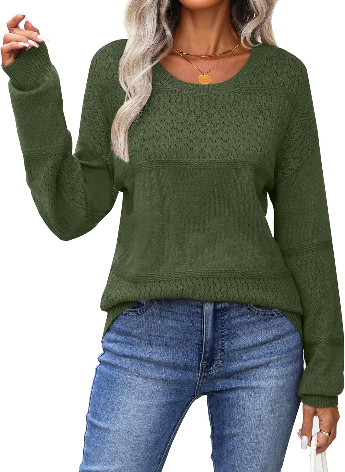 Zeagoo Sweaters for Women Long Sleeve Knit Pullover Fashion