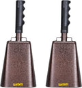 12 in Steel Cowbell with Handle 2 Pack - Loud Cheering Bell