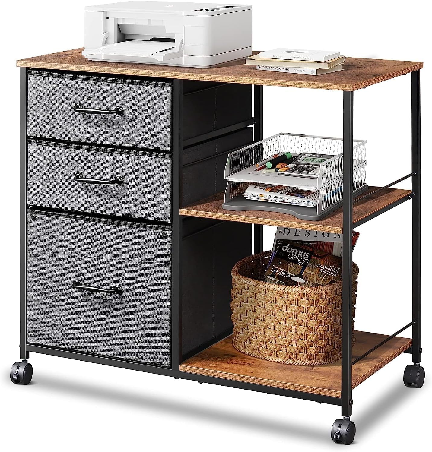 DEVAISE 3 Drawer Mobile File Cabinet for Home Office Storage