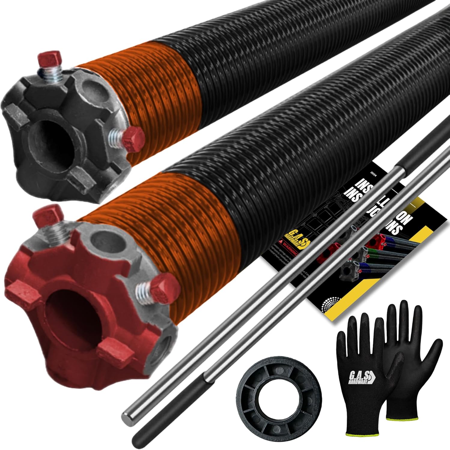 Garage Door Torsion Springs 192x2x24 with Winding Bars and Gloves