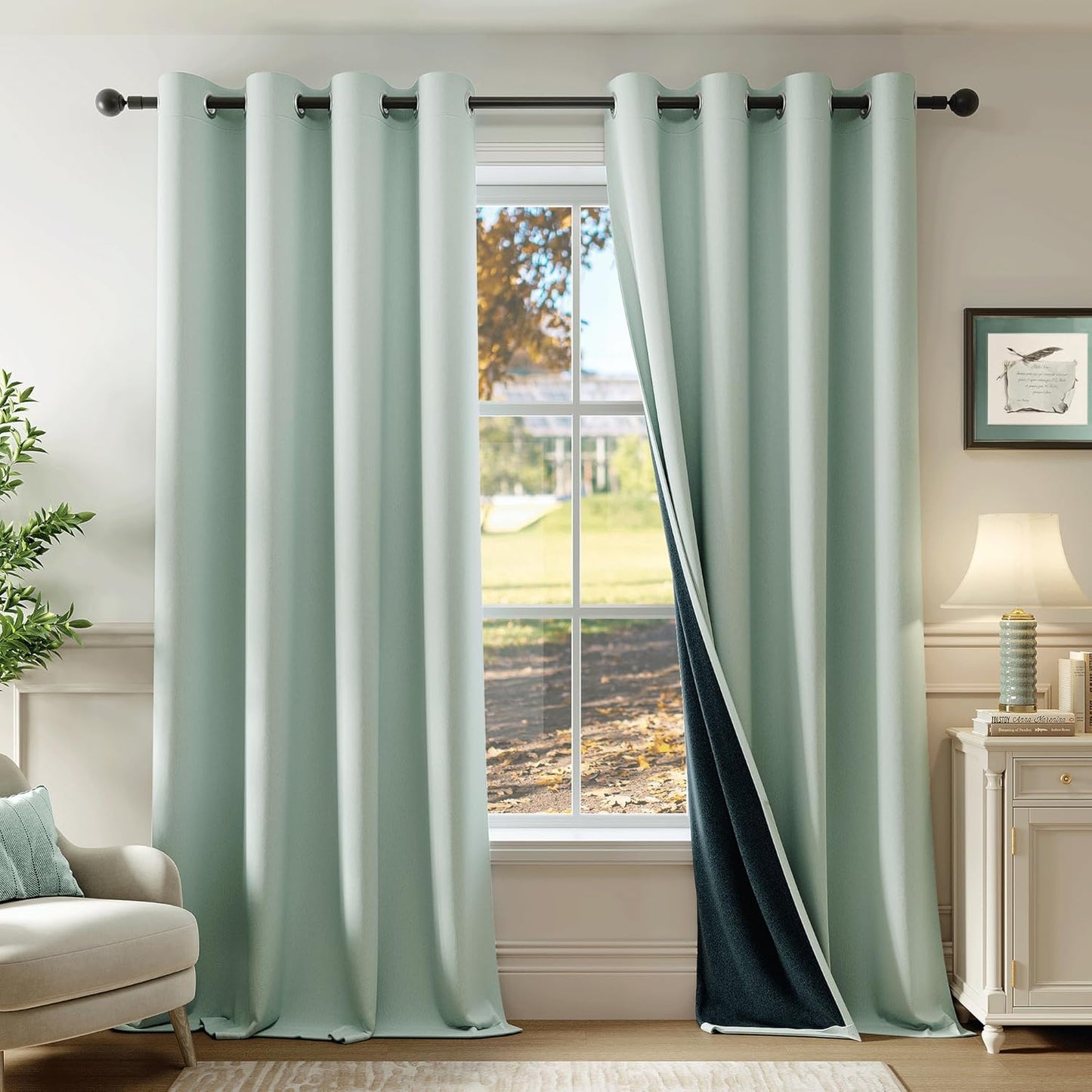 Beauoop 100% Blackout Curtains for Bedroom and Living Room