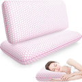 Memory Foam Pillows King Size Set of 2 (Pink) - Supportive Sleep