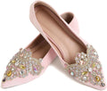 Flats for Women Bling Rhinestone Pointed Flat Shoes - Sparkle Slip On